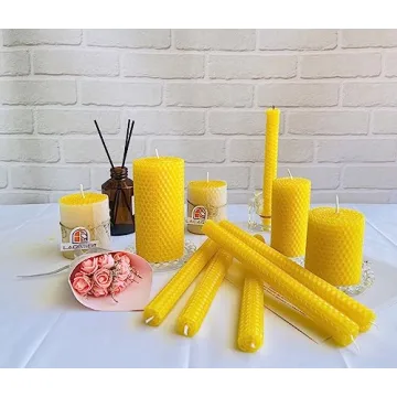 Lacaser 9" Beeswax Taper Candles Set, Dripless & Smokeless
