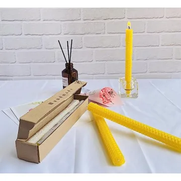 Lacaser 9" Beeswax Taper Candles Set, Dripless & Smokeless