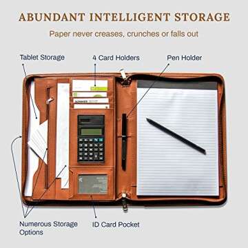 Cossini Premium Business Portfolio with Zipper – Padfolio - Superior Business Impressions Begin wi...