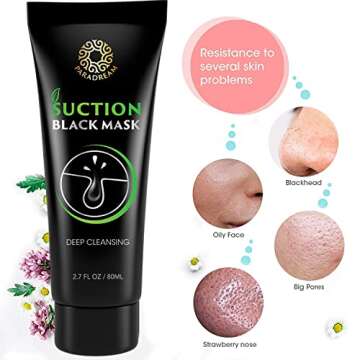 Blackhead Remover Mask, 80ML Purifying Peel Off Charcoal Face Mask for Deep Cleansing Blackheads, Dirts, Pores