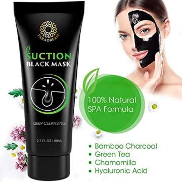 Blackhead Remover Mask, 80ML Purifying Peel Off Charcoal Face Mask for Deep Cleansing Blackheads, Dirts, Pores