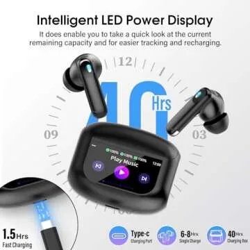 Wireless Bluetooth 5.4 Earbuds with ANC, 48H Playtime