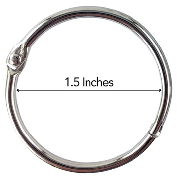 Clipco 1.5-Inch Nickel Plated Book Rings 100-Pack