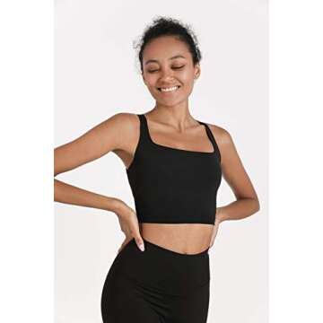 romansong Strappy Yoga Sports Bras for Women Padded Criss-Cross Back Tank Tops,Women's Sexy Running Workout Bra with Removable Cups Black