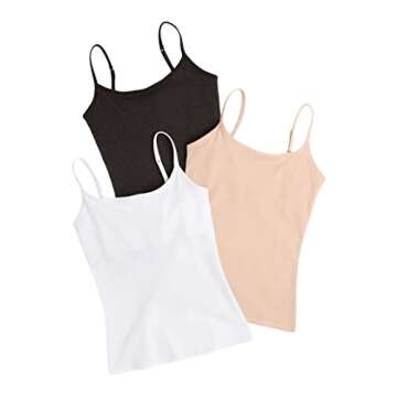 Pact® Organic Cotton Shelf Bra Camisole for Women – Pack of 3 – 95% Cotton – 5% Elastane – ...