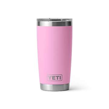 YETI Rambler 20 oz Tumbler, Stainless Steel, Vacuum Insulated with MagSlider Lid, Power Pink