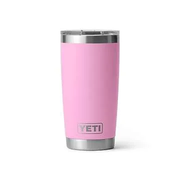 YETI Rambler 20 oz Tumbler, Stainless Steel, Vacuum Insulated with MagSlider Lid, Power Pink
