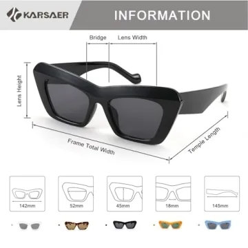 Karsaer Vision Retro Vintage Cateye Square Sunglasses Stylish Eyewear