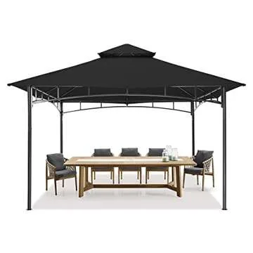 MASTERCANOPY Outdoor Garden Gazebo for Patios with Stable Steel Frame(10x12, Black)