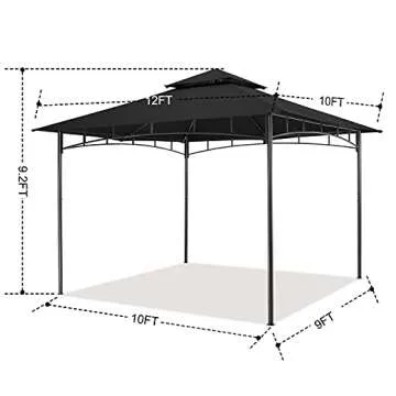 MASTERCANOPY Garden Gazebo for Patios - 10x12 Black