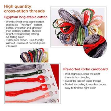 ITSTITCH Cross Stitch Kits Stamped Holiday Gift DIY Embroidery Starter Kits Easy Patterns Embroidery for Girls Crafts DMC Stamped Cross-Stitch Supplies Needlework Flamingos