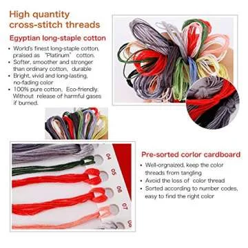 ITSTITCH Cross Stitch Kits Stamped Holiday Gift DIY Embroidery Starter Kits Easy Patterns Embroidery for Girls Crafts DMC Stamped Cross-Stitch Supplies Needlework Flamingos