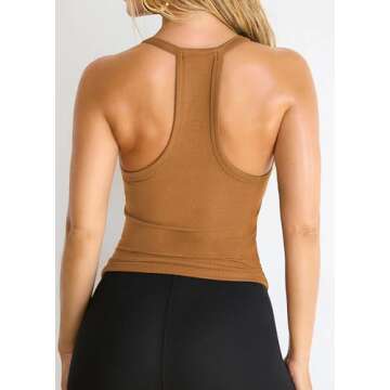 iGENJUN Women Workout Tops Racerback Tank Tops Basic Cute Summer 2024 V Neck Going Out Slim Fit Yoga...