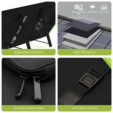 ALLPOWERS SP029 140W Portable Solar Panel Charger for Laptop Cellphone, Waterproof IP65 Foldable Solar Panel with 5 Output, for Solar Generator, Power Bank, 12V Car Battery