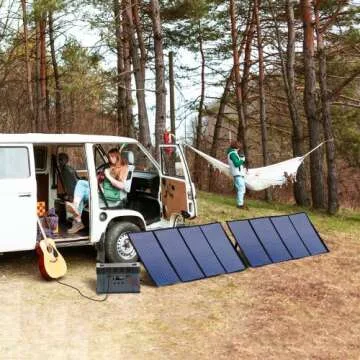 ALLPOWERS SP029 140W Portable Solar Panel Charger for Laptop Cellphone, Waterproof IP65 Foldable Solar Panel with 5 Output, for Solar Generator, Power Bank, 12V Car Battery