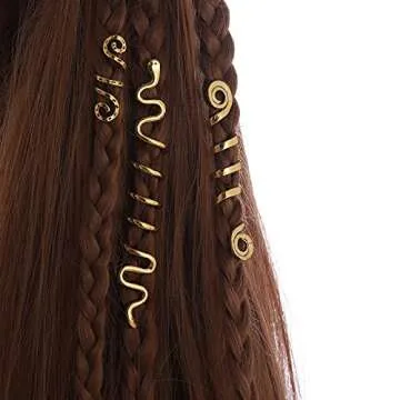 FRDTLUTHW Gold Snake Hair Jewelry for Braids, Halloween Hair Decoration, Dreadlock Accessories for W...