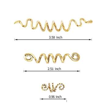 FRDTLUTHW Gold Snake Hair Jewelry for Braids, Halloween Hair Decoration, Dreadlock Accessories for Women(pack of 6)