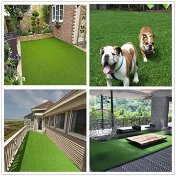 Petgrow · Deluxe Realistic Artificial Grass Turf 4FTX6FT, 70 oz Face Weight/Drainage Holes/Rubber Backing, Indoor Outdoor Pet Faux Synthetic Grass Astro Rug Carpet for Garden Backyard Patio Balcony