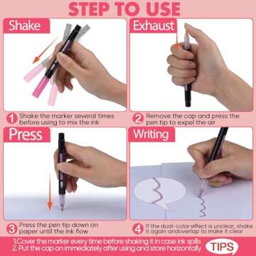 OLINGYOU Double Line Outline Pens,48 Colors Self-outline Shimmer Markers Set,Double Line Pen for Drawing, Greeting Card,Birthday Greeting, DIY Art Crafts, Easter Eggs