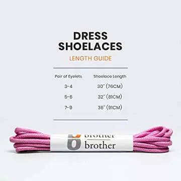 BB BROTHER BROTHER Dress Shoe Laces (7 Pairs) - Round Oxford Shoelaces for Dress Shoes Chukka - Waxed Shoe Strings in Light Blue, Orange, Green, Apple Green, Pink, Beige and Yellow - 32 inches