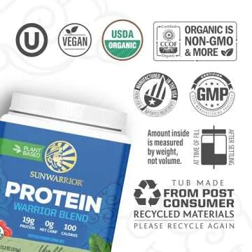 Sunwarrior Organic Vegan Protein Powder - Clean & Pure