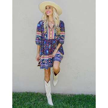 Stylish Chigant Women's Summer Boho Dress with Pockets