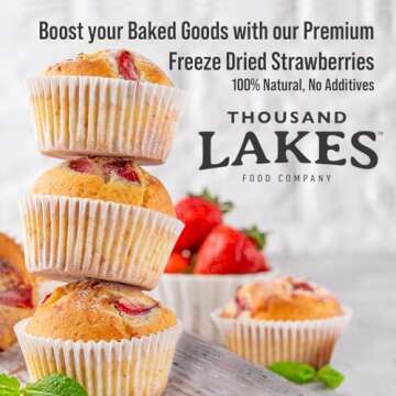 Thousand Lakes Freeze Dried Fruit - Strawberries 2-pack 1.2 ounces (2.4 ounces total) | No Sugar Added | 100% Sliced Strawberries