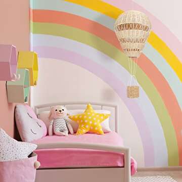 Hot Air Balloon Woven Rattan Hot 20 Inch Air Balloon Floating the Skies Air Balloon Photo Prop Hanging Home Decor for Room Preschool Ornament