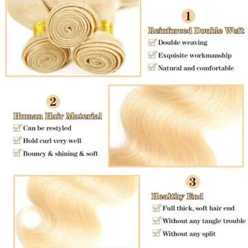 Luxury 12A 613 Honey Blonde Body Wave Hair Bundles