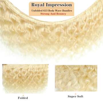 Luxury 12A 613 Honey Blonde Body Wave Hair Bundles
