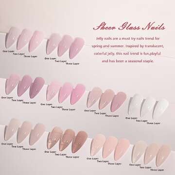 SHOYUM Nude Pink Gel Nail Polish Set, 10 Colors Neutral Nude Gel Polish Kit Translucent Milky White ...