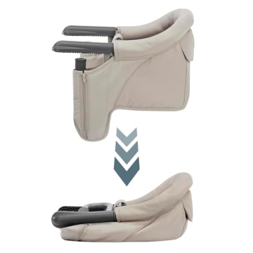 Inglesina Fast Table Chair, Cream - Portable Baby High Chair - for Babies & Toddlers 6-36 Months - Collapsible Design - Fits Tables 0.8'' to 3.5'' Thick - Compact & Easy to Use - Travel Bag Included