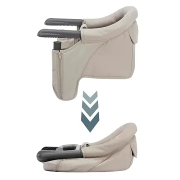 Inglesina Fast Table Chair, Cream - Portable Baby High Chair - for Babies & Toddlers 6-36 Months - Collapsible Design - Fits Tables 0.8'' to 3.5'' Thick - Compact & Easy to Use - Travel Bag Included