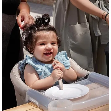 Inglesina Fast Table Chair, Cream - Portable Baby High Chair - for Babies & Toddlers 6-36 Months - Collapsible Design - Fits Tables 0.8'' to 3.5'' Thick - Compact & Easy to Use - Travel Bag Included