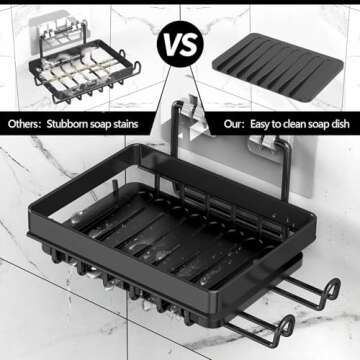 BATHDESIGN Shower Caddy Shelves Organizer Rack, 3 Pack Shower Caddy with Soap Holder, Shower Shelves...
