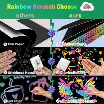 ZMLM Rainbow Scratch Set for Kids: Creative Art Fun