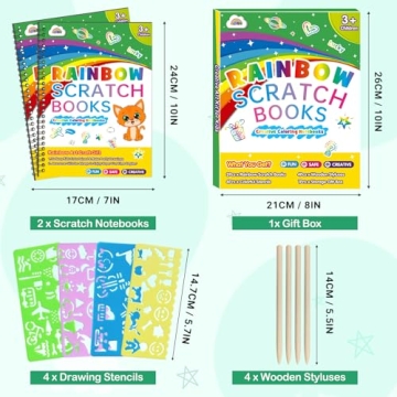 ZMLM Rainbow Scratch Set for Kids: Creative Art Fun