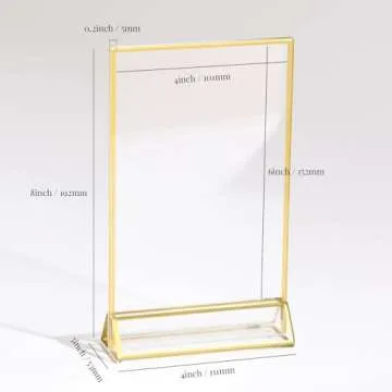 Stylish UNIQOOO Acrylic Sign Holders with Golden Border