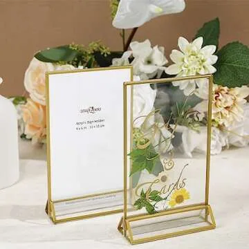 Stylish UNIQOOO Acrylic Sign Holders with Golden Border