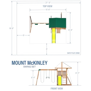 Backyard Discovery Mount McKinley Cedar Swing Set Kids Playground