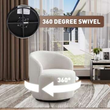Stylish Wrofly Swivel Barrel Chairs Set of 2
