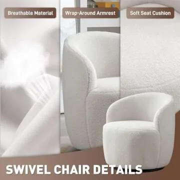 Stylish Wrofly Swivel Barrel Chairs Set of 2