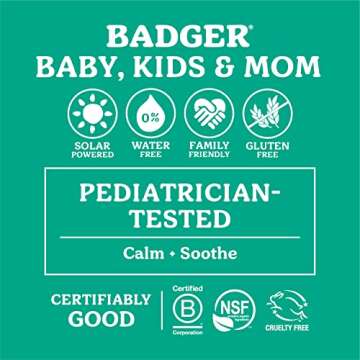 Badger Diaper Cream, Organic Diaper Rash Cream for Baby, Zinc Oxide Ointment w/Soothing Calendula Cream, Organic Baby Diaper Care Barrier Cream, Zinc Oxide Cream for Sensitive Baby Skin, 2.9 fl oz