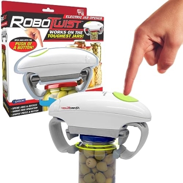 Robotwist Deluxe Jar Opener - Automatic Electric Kitchen Tool for Easy Jar Opening