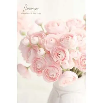 Floroom 18 Pcs Faux Silk Ranunculus Flowers for Decor