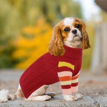 OUOBOB Dog Sweater for Large Breeds - Cozy Turtleneck Design