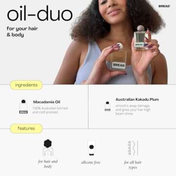 Bread Oil Duo - 2022 SheFinds Best New Beauty Award-winning Hair Care Set with Macadamia (76 milliliters, Silicone Free, Vegan & Cruelty Free, All hair types, )