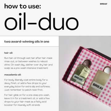 Bread Oil Duo - 2022 SheFinds Best New Beauty Award-winning Hair Care Set with Macadamia (76 milliliters, Silicone Free, Vegan & Cruelty Free, All hair types, )