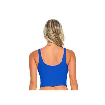 Natural Uniforms Women’s Longline Wirefree Sports Bra Medium Support Padded (XX-Large, True Royal Blue)