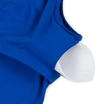 Natural Uniforms Women’s Longline Wirefree Sports Bra Medium Support Padded (XX-Large, True Royal Blue)